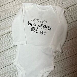 🆕Big Plans For Me | Baby 6m Baby Onesie | Long sleeves Bodysuit Onepiece